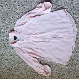 Sheer Soft Pink button up shirt